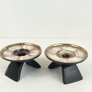 Set of 2 Artistry Pottery Candlestick Holders